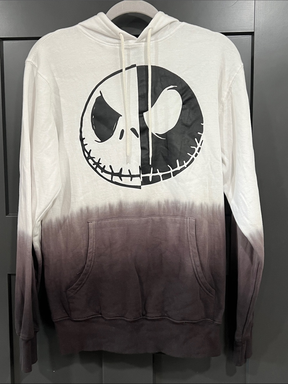 Nightmare Before Christmas- Jack Skellingron- Graphic Dip-Dye Hooded Sweatshirt